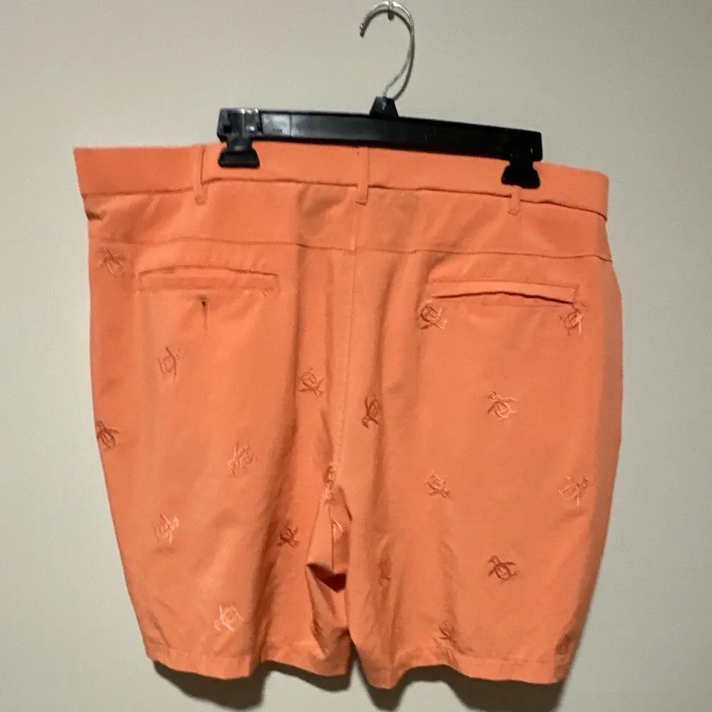 Original Penguin Men’s Orange Chino Shorts Embroidered Stretch Pockets 9